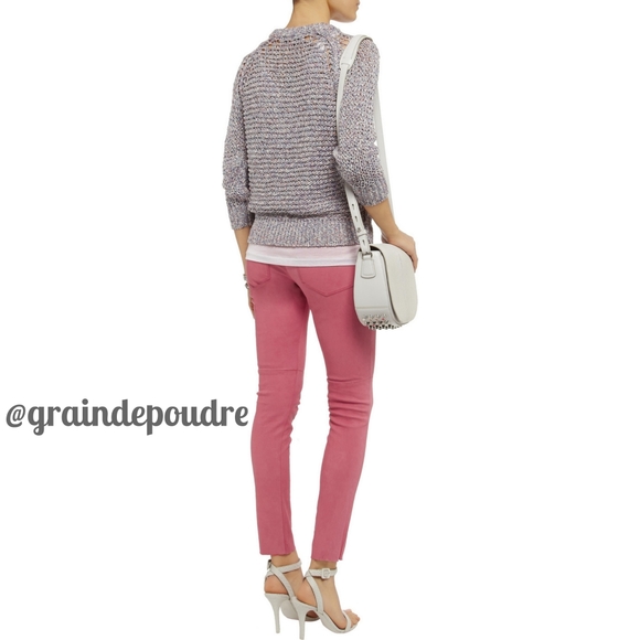 Iro Everly Blue Purple Mesh Open Weave Sweater 0 - Picture 2 of 5